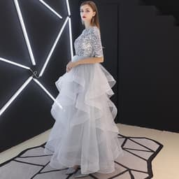 image-Evening Dress Skirt Women Fashion Banquet French Sequins Long Mori Series