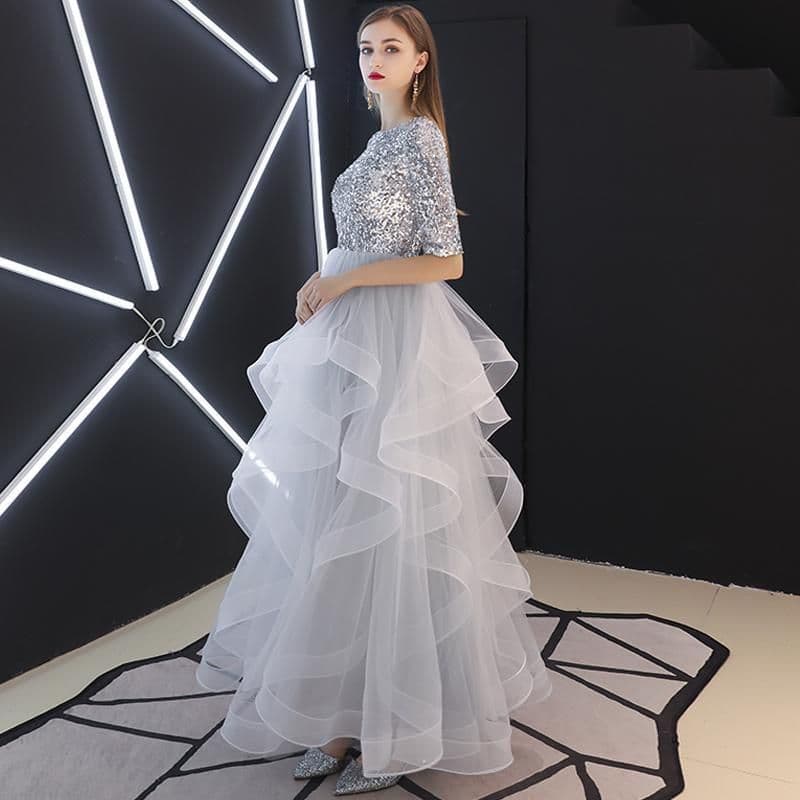 image-Evening Dress Skirt Women Fashion Banquet French Sequins Long Mori Series