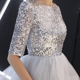 image-Evening Dress Skirt Women Fashion Banquet French Sequins Long Mori Series