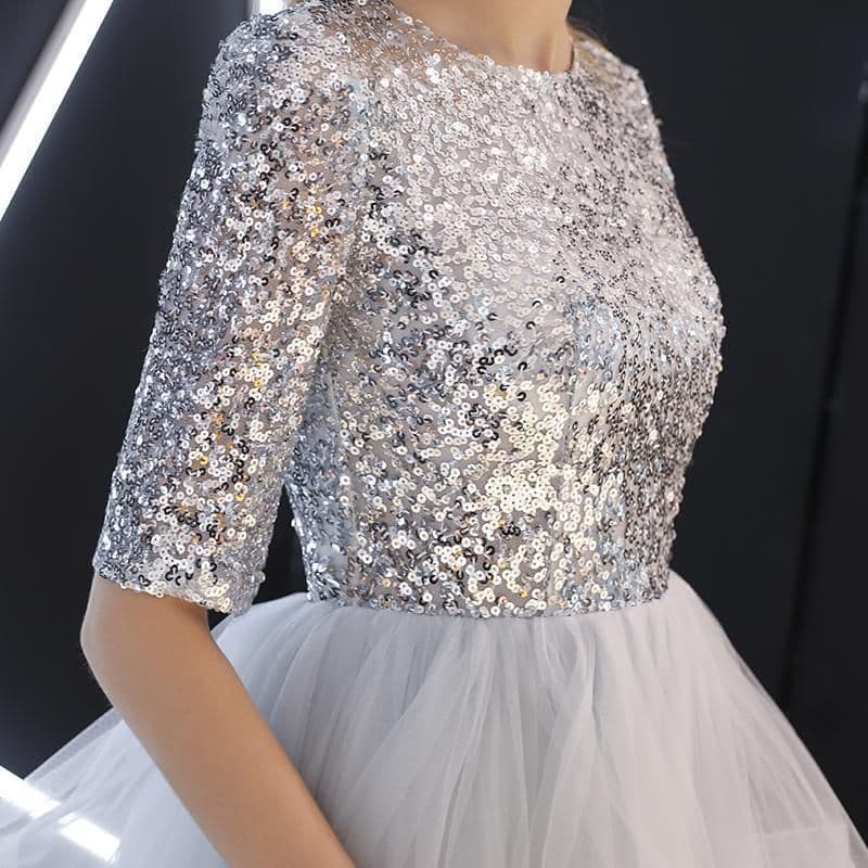 image-Evening Dress Skirt Women Fashion Banquet French Sequins Long Mori Series