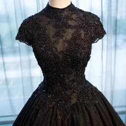image-Black Lace High Neck Tutu Skirt Costume