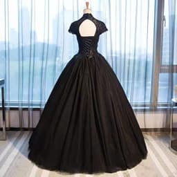 image-Black Lace High Neck Tutu Skirt Costume