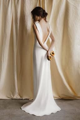 image-Light Wedding Dress, Satin,Slim And Thin, Bridal Halter Evening Dress