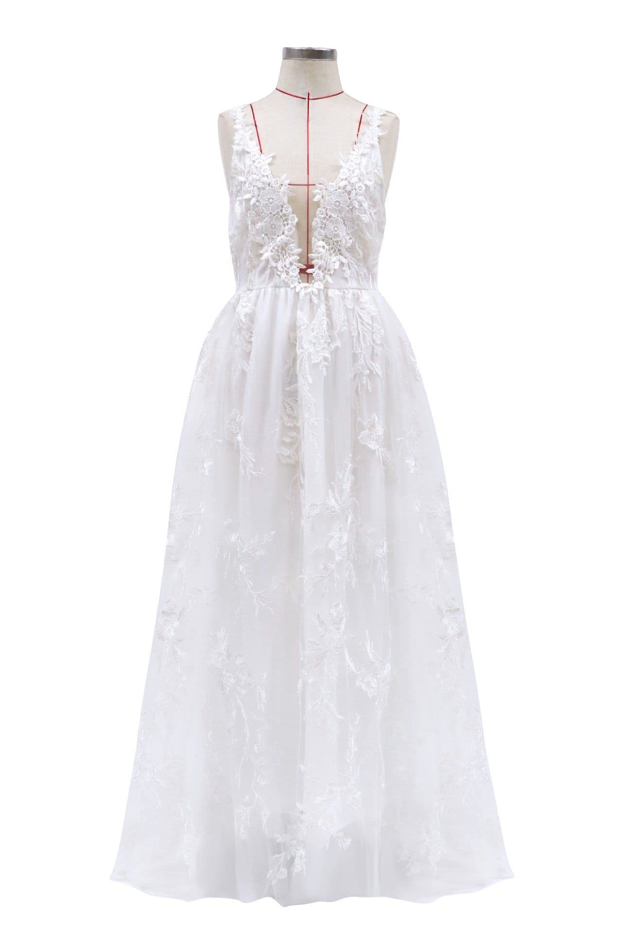 image-Bride Sexy Suspenders Wedding Evening Dress
