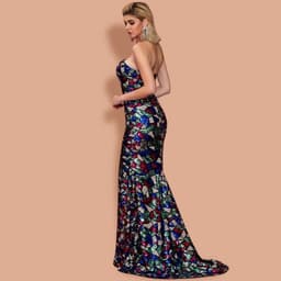 image-Women Sexy V Neck Off Shoulder Sequin Ma