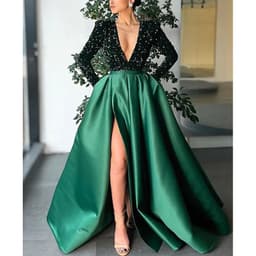 image-Women's Stand-alone Stand Sequins And Large Posing Temperament Sexy Long Skirt Tail Banquet Evening Dress