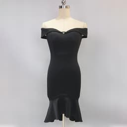 image-New Fishtail Wedding Dress Spring Mid-length One-shoulder Red Sexy Evening Gift