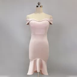 image-New Fishtail Wedding Dress Spring Mid-length One-shoulder Red Sexy Evening Gift