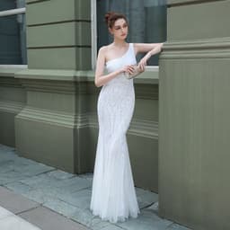 image-Dress Female Fairy Fantasy Ladies Party Party Party Evening Dress Sexy Long Section Was Thin Toast Bride