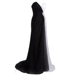 image-Evening Dress Female Banquet Black Annual Meeting Long Sexy Split Dress Temperament Host Summer