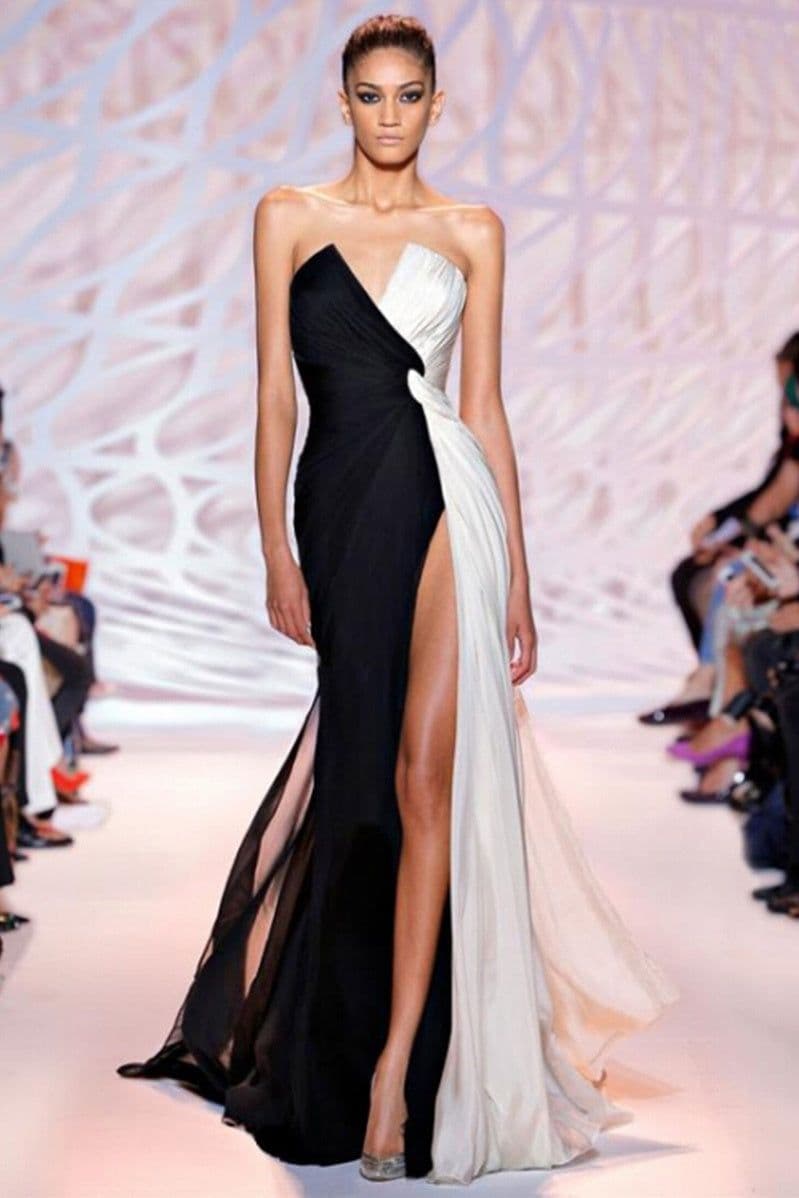 image-Evening Dress Female Banquet Black Annual Meeting Long Sexy Split Dress Temperament Host Summer
