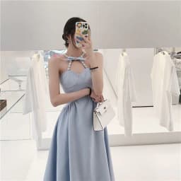 image-Diamond Halterneck Sexy Halterneck Dress Women