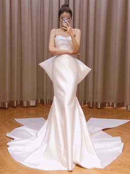 image-The New Small Trailing Temperament Trailing Simple And Thin Mermaid Wedding Dress