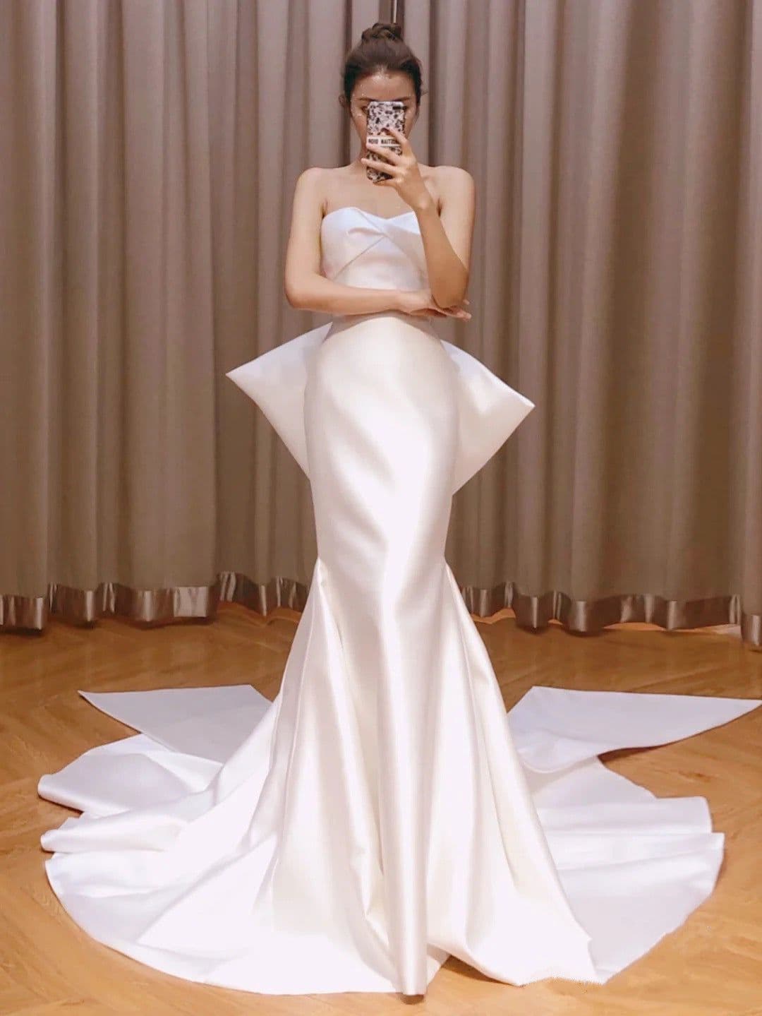 image-The New Small Trailing Temperament Trailing Simple And Thin Mermaid Wedding Dress