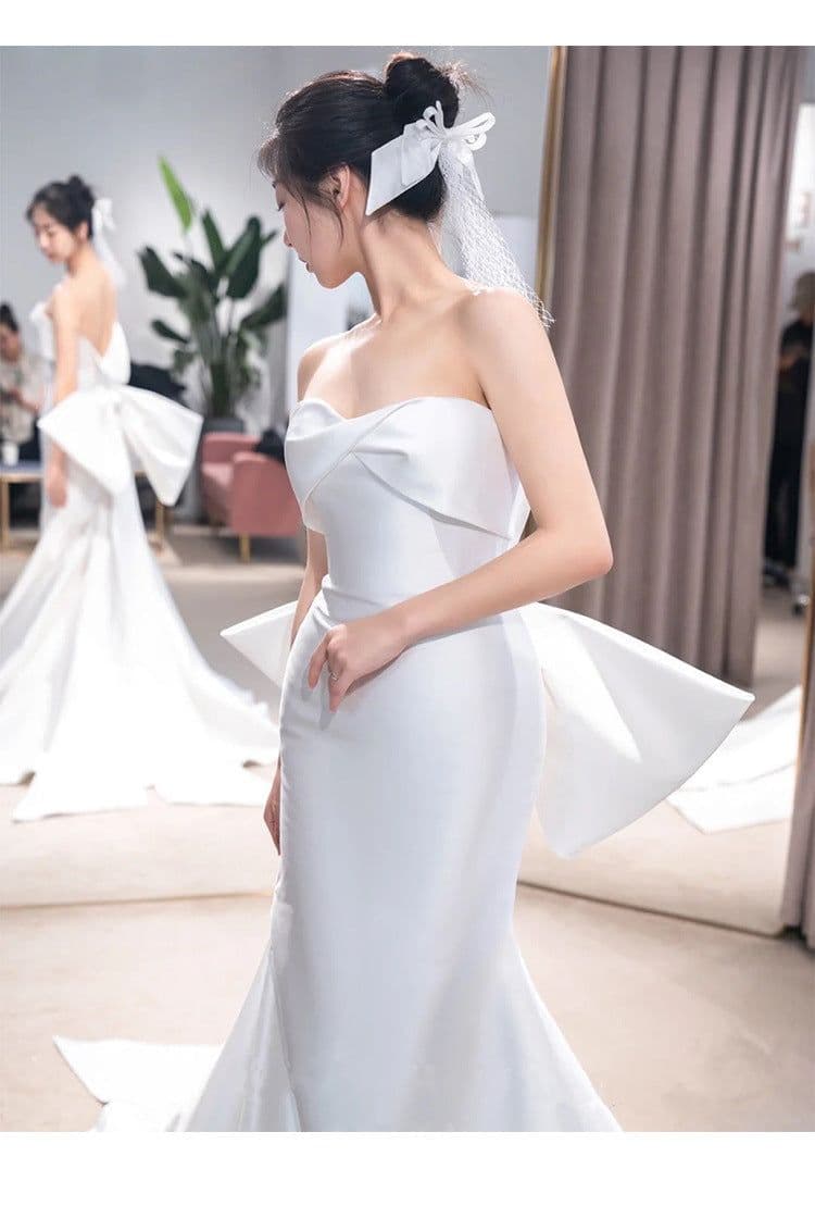 image-The New Small Trailing Temperament Trailing Simple And Thin Mermaid Wedding Dress