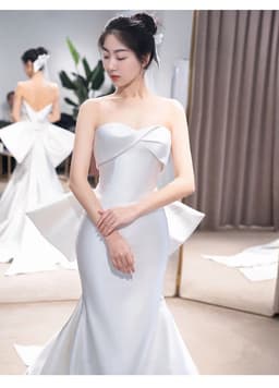 image-The New Small Trailing Temperament Trailing Simple And Thin Mermaid Wedding Dress