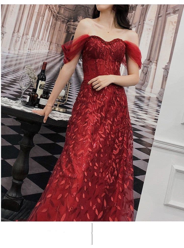 image-Lace Slim Slimming Bridal Evening Dress