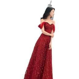 image-Lace Slim Slimming Bridal Evening Dress