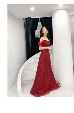 image-Lace Slim Slimming Bridal Evening Dress