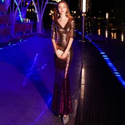 image-Sequined Annual Meeting Mermaid Dress