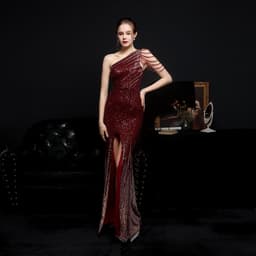 image-Party Evening Dress Sexy Long Section Was Thin Toast Bride