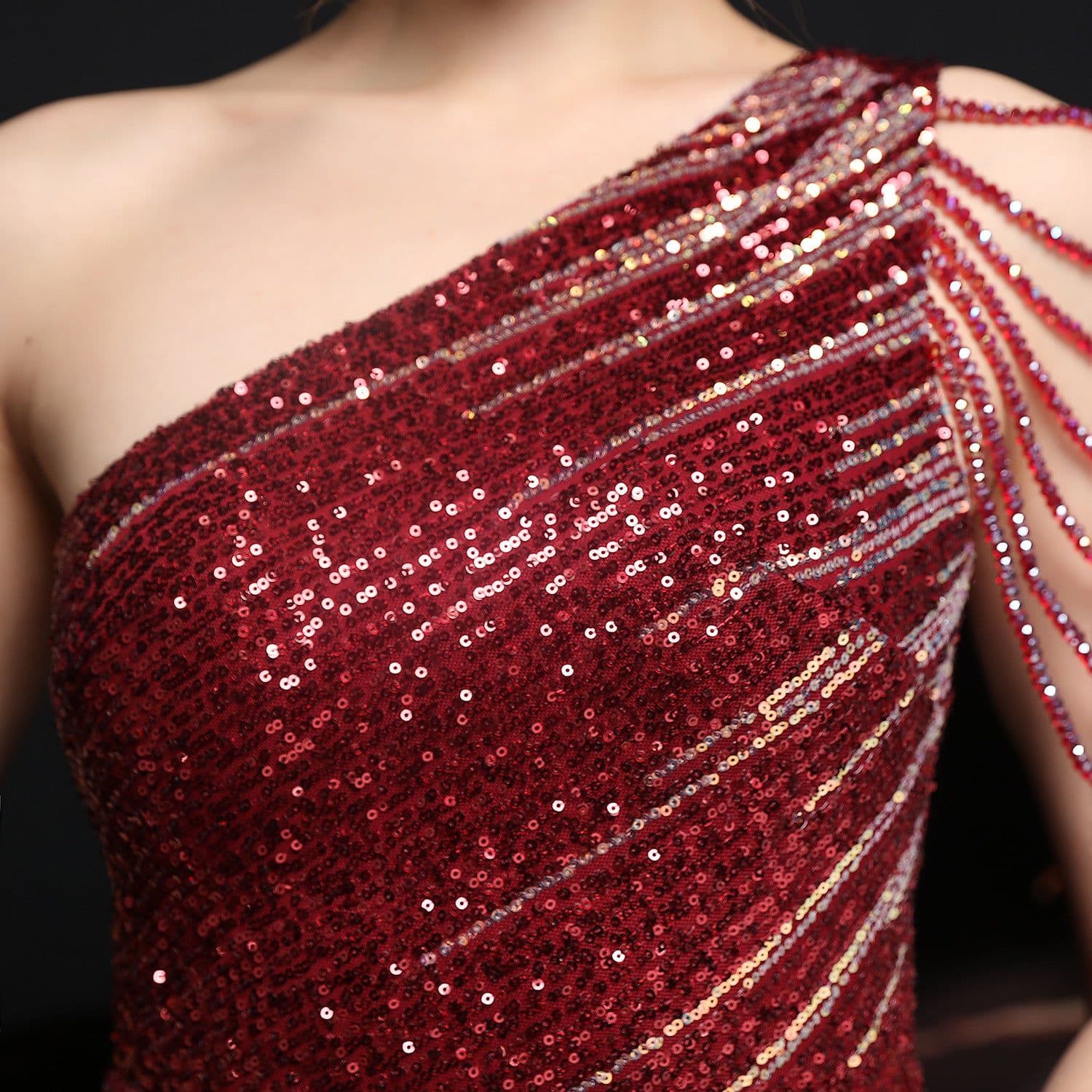 image-Party Evening Dress Sexy Long Section Was Thin Toast Bride