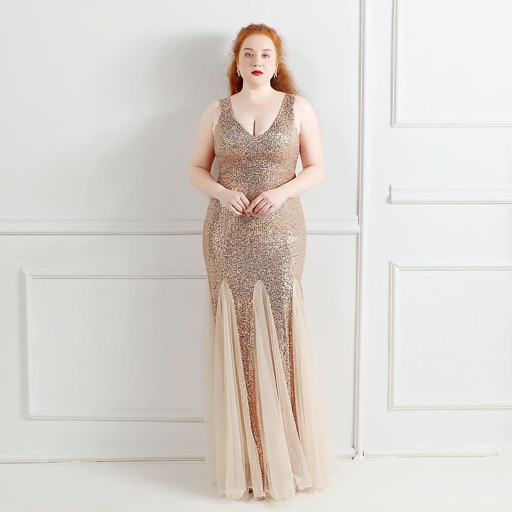 image-Fat Size Fat Beauty Costume Banquet Evening Dress