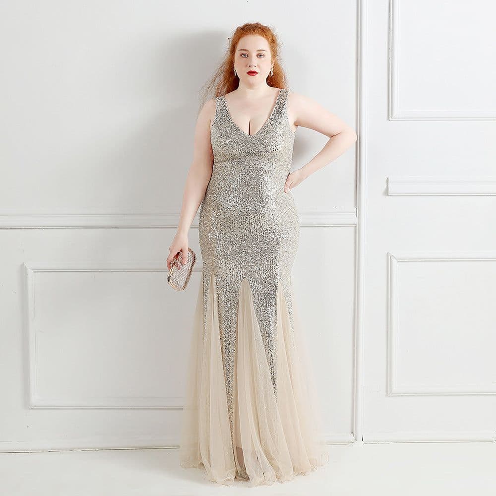 image-Fat Size Fat Beauty Costume Banquet Evening Dress