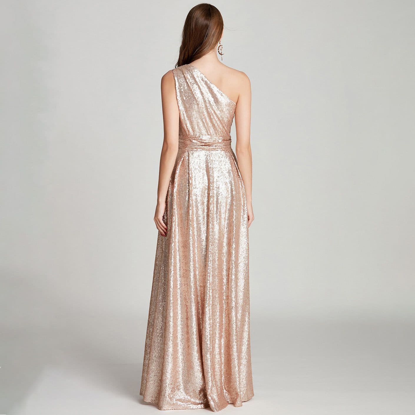 image-Large Bridesmaid Dress Banquet Dance Host Evening Dress
