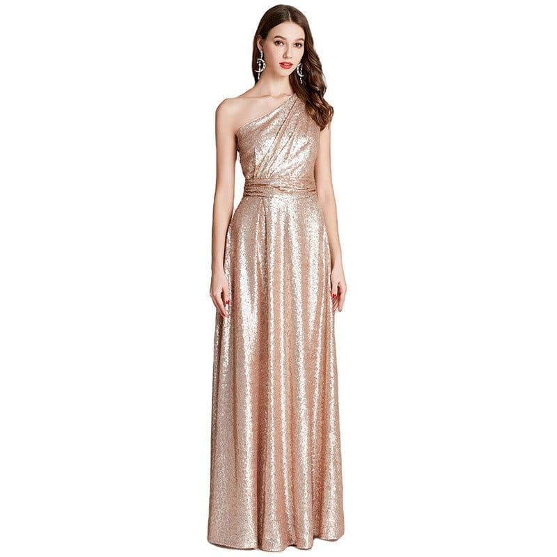 image-Large Bridesmaid Dress Banquet Dance Host Evening Dress