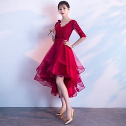 image-Banquet Elegant Long Black Ladies Annual Meeting Dress
