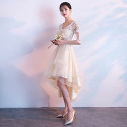 image-Banquet Elegant Long Black Ladies Annual Meeting Dress
