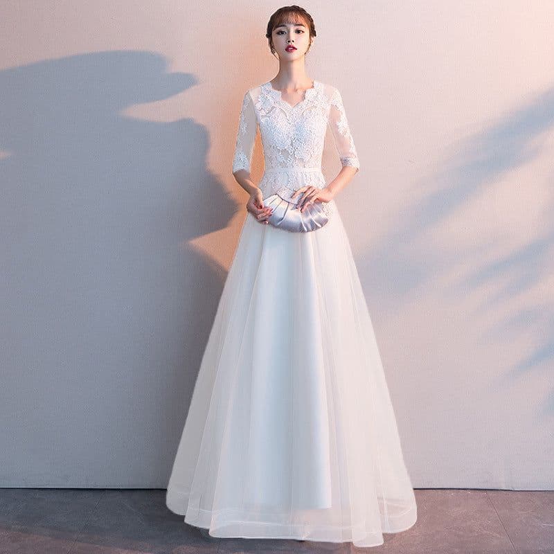 image-Banquet Elegant Long Black Ladies Annual Meeting Dress