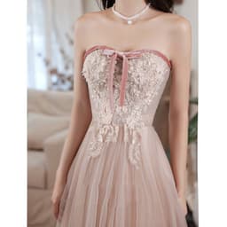 image-Elegant Tube Lace Sequined Ball Gown Pageantry Gown Prom gown