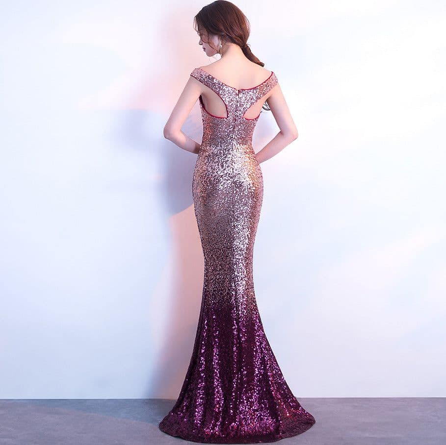 image-Long Slim Fit Fashion Host Dress Gown