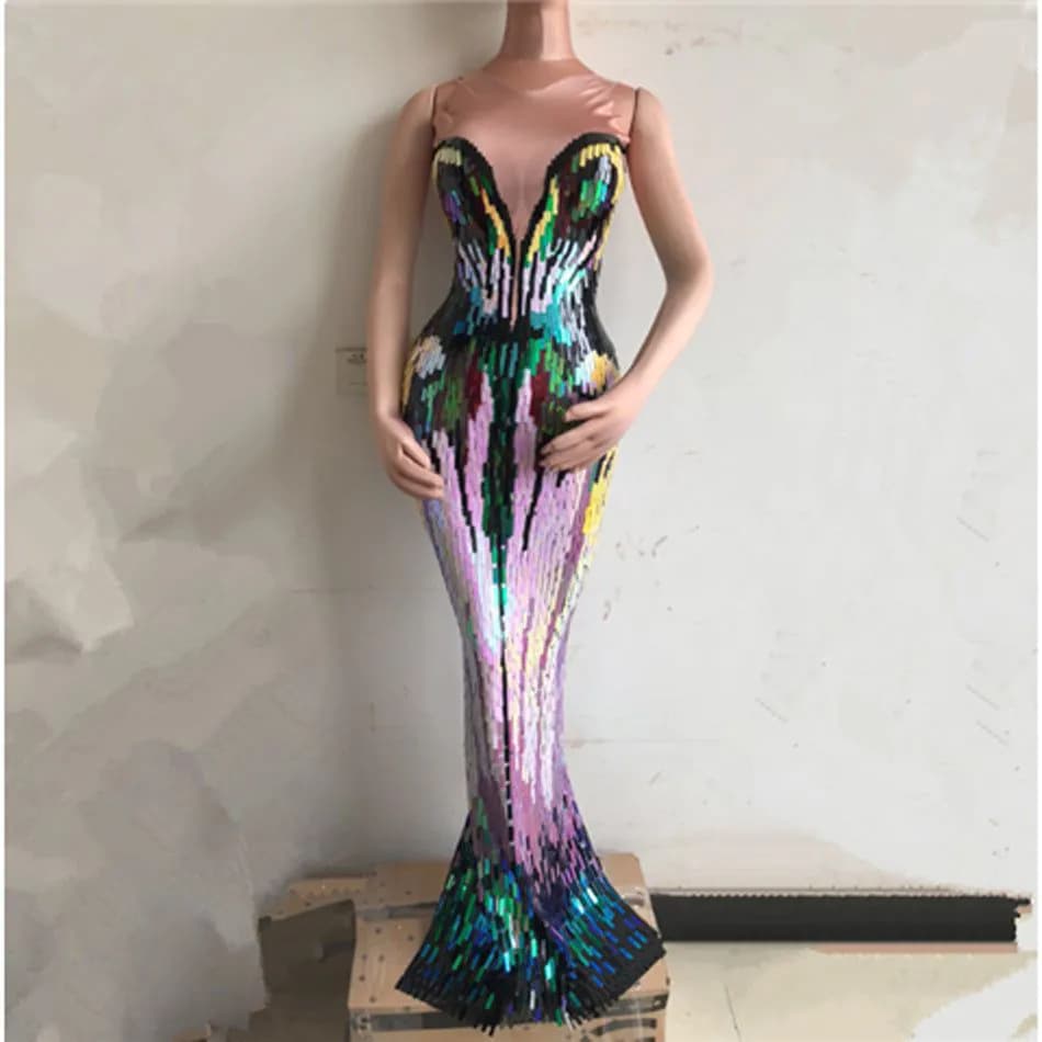 image-Sequin Evening Dress Female Singer Costume