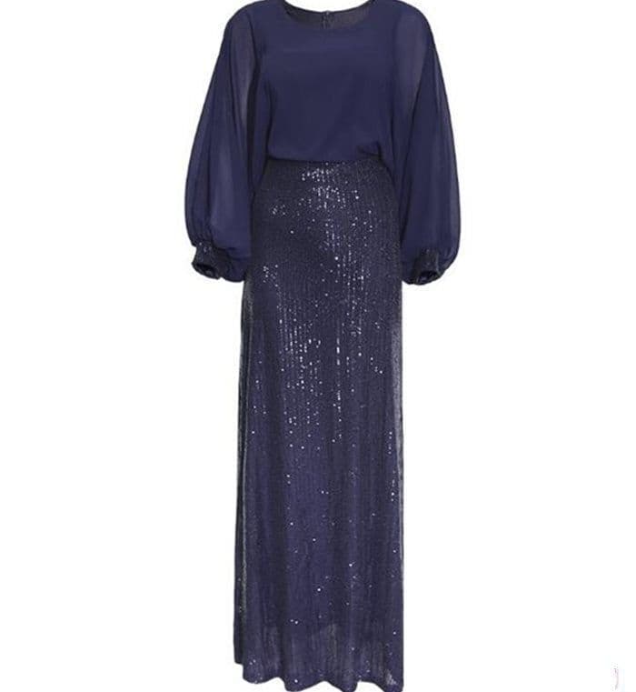 image-African Women's Beads Chiffon Party Evening Dress Big Size
