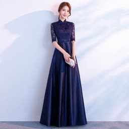 image-The End Elegant Long Sleeve Thin Company Annual Meeting Black Dress Dress Long Section