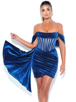 image-Women's Velvet With Breast Sexy Evening Dress