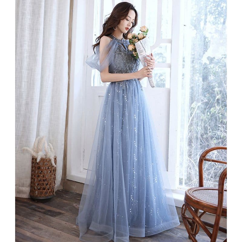 image-Host French Banquet Blue Long Dress