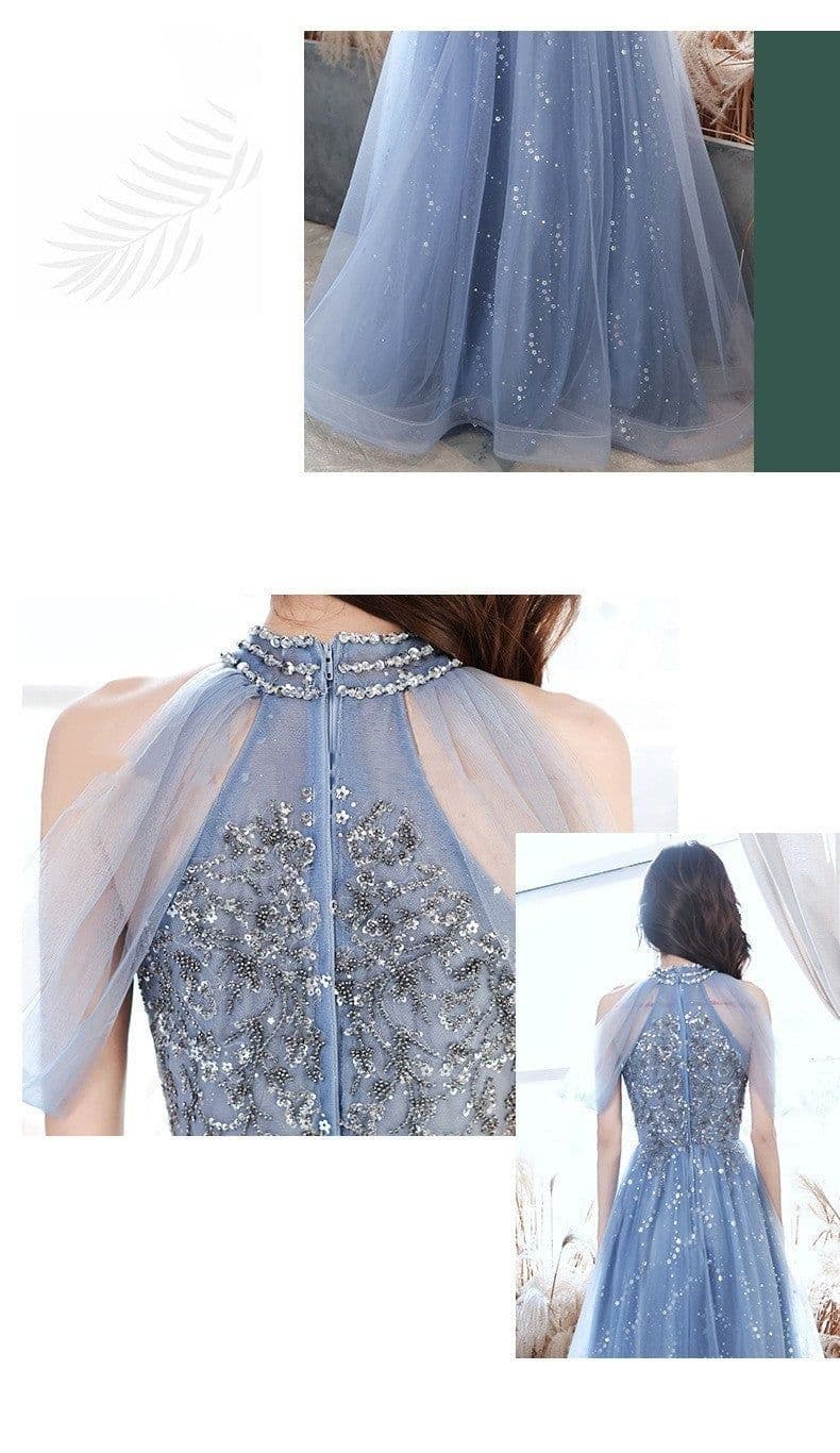 image-Host French Banquet Blue Long Dress