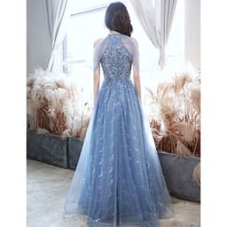 image-Host French Banquet Blue Long Dress