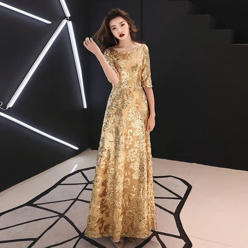 image-Mid-sleeve Dress For The Grand Annual Meeting Of The Hostess