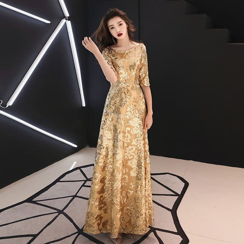 image-Mid-sleeve Dress For The Grand Annual Meeting Of The Hostess