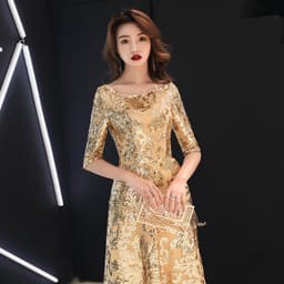 image-Mid-sleeve Dress For The Grand Annual Meeting Of The Hostess