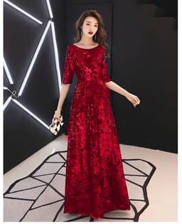image-Mid-sleeve Dress For The Grand Annual Meeting Of The Hostess