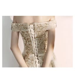 image-Banquet Fashion Temperament A Shoulder Flamboyant Dress