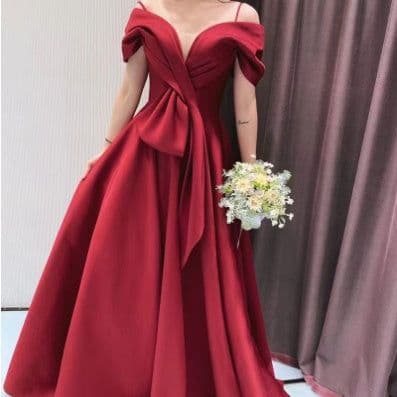 image-Off-shoulder Evening Engagement Return Dress Woman