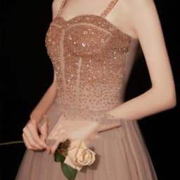 image-Golden Suspender Dress Female Dinner