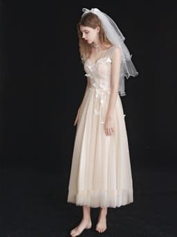 image-Bridesmaid Gauze Dress Toast Dinner Annual Meeting